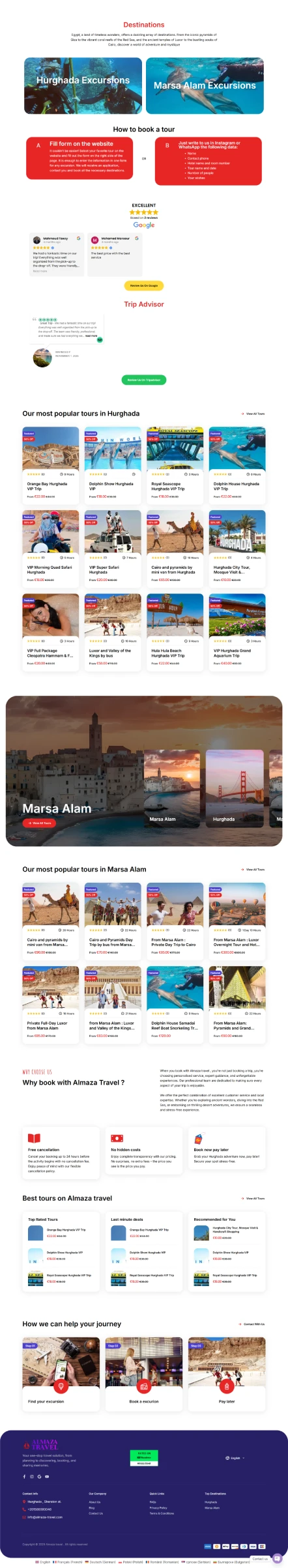 Almaza Travel website screenshot